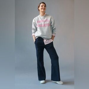 Anthropologie The Naomi Wide-Leg Flare Pants in Navy